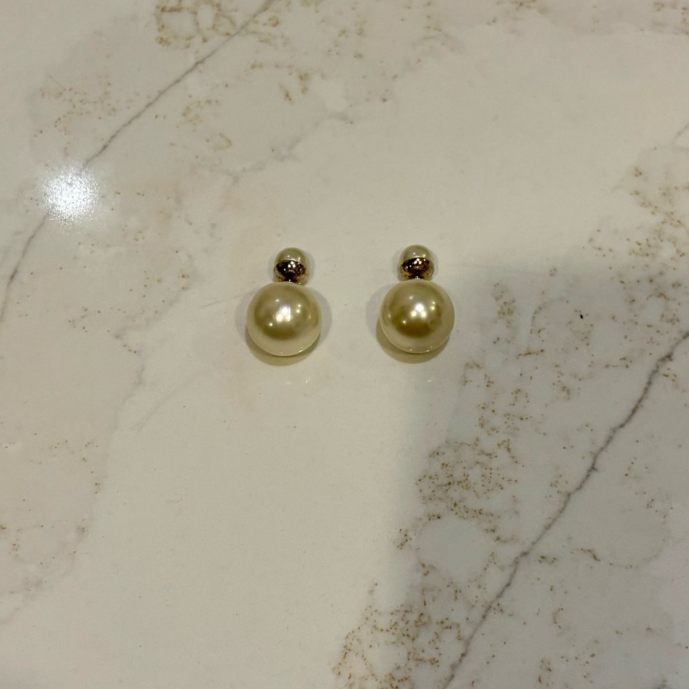 Dior Cream Pearl Earrings